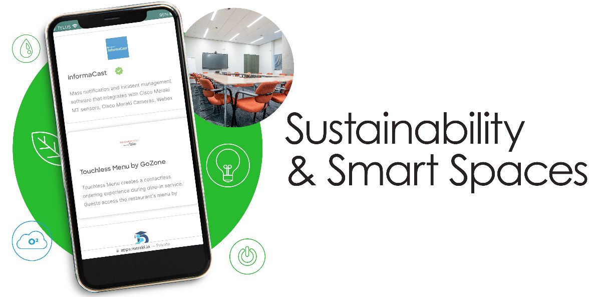 Sustainablity & Smart Spaces with mobile and office pic